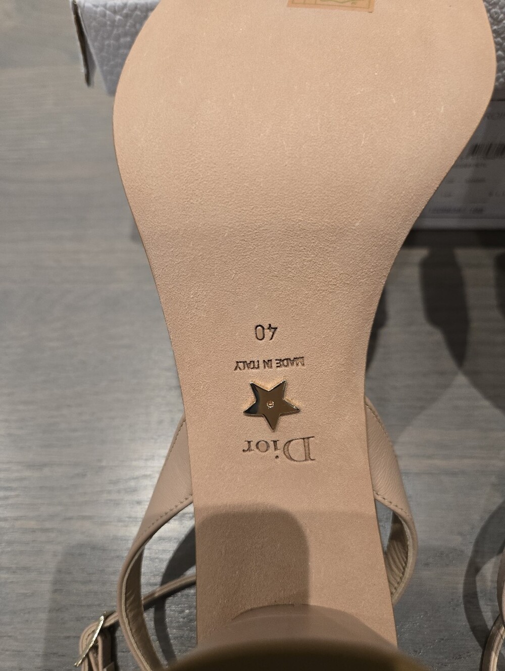 $1,295 Dior Dway Logo Satin Leather Heeled Sandals Beige EU 40 US 9.5-10 BNIB - Picture 10 of 10